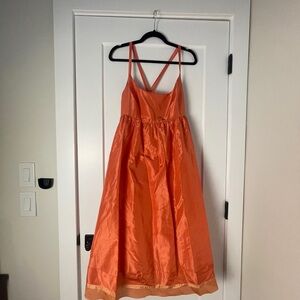 Elegant Orange Silk Dress